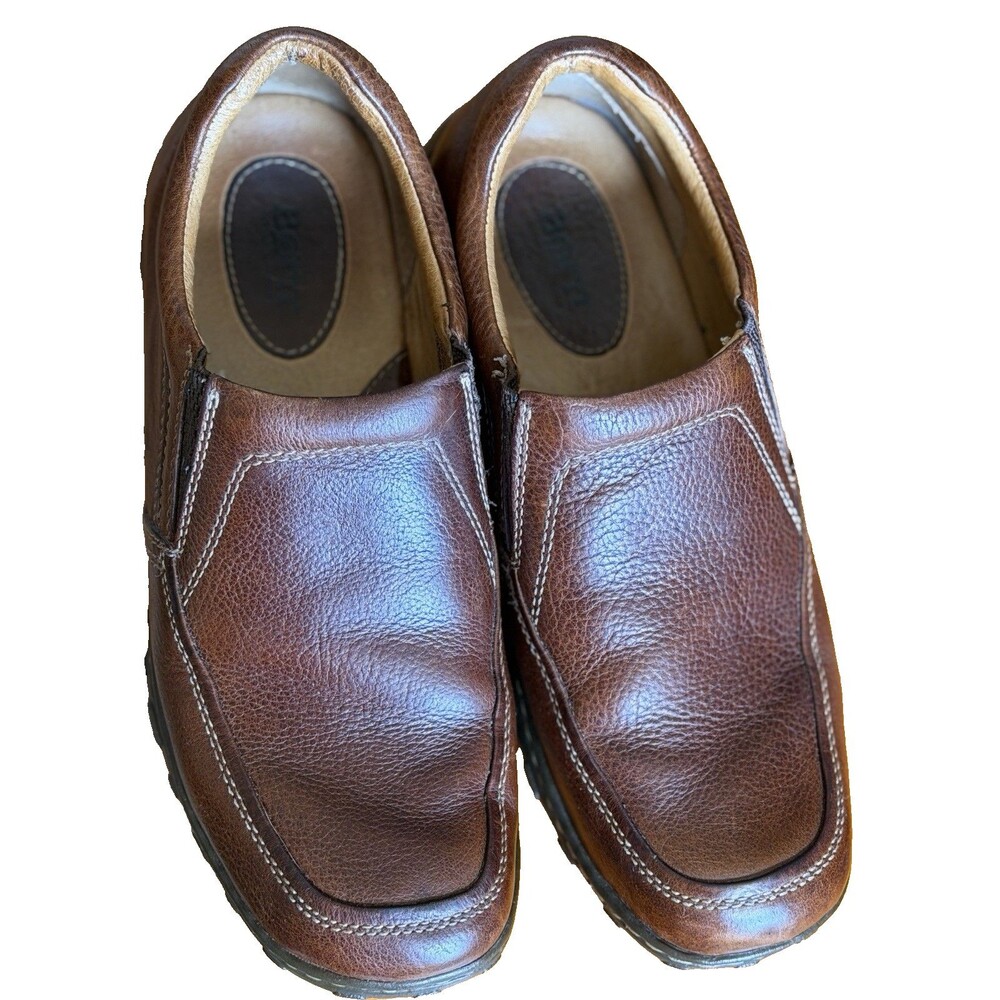 BORN M6256 Mens 9.5 Brown Leather Slip On Loafers Comfort Shoes EU 43